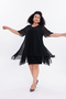 Women's Plus Size Patterned Blouse Tulle Fabric Inner Lining Modern Stylish Short Sleeve Blouse Ng5023 - 3