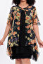 Women's Plus Size Blouse Floral Pattern Tulle Fabric Inside Lining Short Sleeve Comfortable Fit Modern Blouse Ng5023 - 4