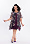Women's Plus Size Patterned Blouse Tulle Fabric Inner Lining Modern Stylish Short Sleeve Blouse Ng5023