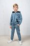 Rocha Kids Blue "Brooklyn" Printed Hooded 2-Piece Set - Cotton Zip-Up Cardigan and Pants Set - 3