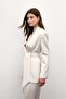 Belted Satin Jacket - Stone - 7