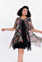 Women's Plus Size Blouse Floral Pattern Tulle Fabric Inside Lining Short Sleeve Comfortable Fit Modern Blouse Ng5023 - 3