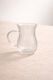 Set of 8 200 ml Borosilicate Glass Cups with Handles and Line Patterned Diamond Glass, Heat Resistant Transparent Kw-728 - 3
