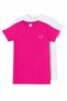 Unisex Children's Crew Neck Short Sleeve Standard Fit 2-Pack Dark Pink-White Color Children's T-Shirt
