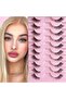 Half eyelashes, natural appearance 10 pairs of thick cat eyelashes 10mm Wispy eyelashes with shor... - 3