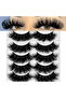5 Pairs Eyelashes Faux Mink Eyelashes Long Lasting Fluffy Mink Lashes Dramatic Volume lashes Exte... - 6