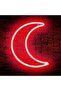مصباح نيون هلالي 50×50 سم بقاعدة أكريليك 6 مم، مزود بإضاءة LED حمراء، مناسب لشهر رمضان والعيد. - 2
