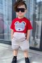 Special for Mini Beylere! Boy's Teddy Bear Printed Summer Set - 2