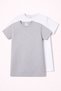Unisex Children's Crew Neck Short Sleeve Standard Fit 2-Pack Gray-White Color Children's T-Shirt
