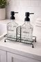 Double Glass Liquid Soap Dispenser & Detergent Dispenser Set with Metal Stand, 2X500 Ml, 2 Bottles - 4