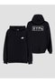 Turkish Bozkurt Kurt Göktürkçe Written Printed Men's Women's Children's Hooded Black Sweatshirt