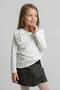 Girl Child 4-9 Years Old Stoned Bow Collar Denim Shorts Skirt Set Smoked - 2