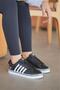 Women's Black and White Orthopedic Non-Slip Sole Daily Sneakers 058-K - 3