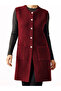Crew Neck Tunic Knitwear Soft Vest / Claret Red - 3