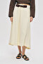 Women's Belted and Pleated Solid Color Midi Skirt - 2
