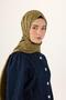 Cotton Liva Shawl Olive Green Non-Slip Tok Duruşlu 90X200