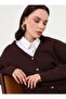 Button Detailed Premium Cardigan & Skirt Knitwear Set - Brown - - 3