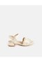 Girls White Cut Work Mid Heels