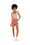 Women Orange Raw Hem Denim Shorts - 2