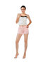 Women Pink Raw Hem Denim Shorts - 6