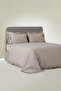 Ayda Beige King Size 100% Organic Cotton Duvet Cover Set