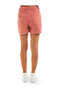 Women Orange Raw Hem Denim Shorts - 7