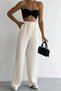 Melaj Linen Wide Leg Trousers-Cream - 4