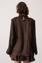New Season Pleated Detailed Satin Women's Blouse 34515 - 4