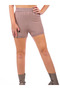 Women Solid Rib Knit Shorts in Mocha