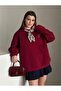 Women's Scarf Detailed Three Thread Sh Fleece-Lined O Oversized Sweatshirt