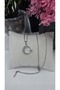Moon Star Necklace with Zircon Stone, Silver Color, Sparkling Design, Non-Tarnish Steel Necklace Models - 45cm - 3