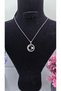 Moon Star Necklace with Zircon Stone, Silver Color, Sparkling Design, Non-Tarnish Steel Necklace Models - 45cm