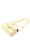 Wrinkled Textured Yellow Shk308 Faux Leather Single Compartment, Hand, Arm and Shoulder Bag with Snap Fasteners - 7