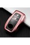 Toyota Compatible Corolla, Cross, Yaris, Cross, Ch-R, Rav4, Hilux, Compatible, Glossy Tpu Key Case Cover (Rose 2 Keys)
