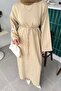 Two Threaded Dress Beige - 3