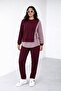 Women's Crew Neck Side-Tie Shirt Detail Modal Set - 3