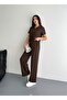 Women's Comfortable Fit Double Pocket Modal Fabric Polo Neck T-Shirt Pants Set - 2
