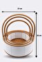 ®   3 Interlocking Plastic Rattan Baskets – White Color, Brown Handle, Multi-Purpose, Plain - 5