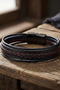 Men's Leather Bracelet Black Red Multi Leather Cord Bracelet with Magnetic Lock - 3