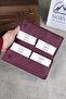 Wallet with Phone Compartment Genuine Leather Hand Grip Purple 1028 - 3