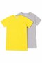 Unisex Children's Crew Neck Short Sleeve Standard Fit 2-Pack Yellow-Grey Color Children's T-Shirt