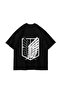 Wings of Freedom Printed Oversize Unisex Black Tshirt