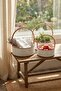 ®   3 Interlocking Plastic Rattan Baskets – White Color, Brown Handle, Multi-Purpose, Plain - 2