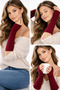 Women's 1 Pair of Winter Fingerless Knit Gloves – Soft Textured Long Model - Burgundy - 3