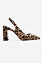Women's Mirrored Open-Back Heeled Shoes Leopard - 2