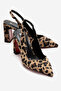 Women's Mirrored Open-Back Heeled Shoes Leopard