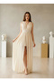 Dress with Diamond Waist Embroidery Detail - 2