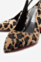 Women's Mirrored Open-Back Heeled Shoes Leopard - 3