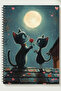 Valentine's Day (Double Cat Themed) A5 Metal Spiral Bound Unlined Thick Bristol Cover Double Themed