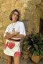 Women's Oversize T-Shirt Léo Bear Printed White – 100% Cotton Compact Single Jersey 24/1 - 3